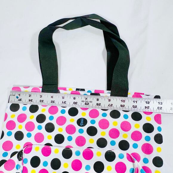 Vans Canvas Reusable Market Everyday Tote Bag Medium Polka Dot Pink Yellow Blue - Picture 9 of 9